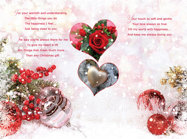 Wife Christmas card- sentimental verse