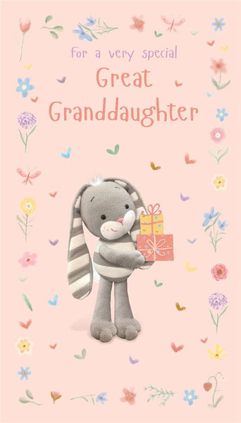 Great-Granddaughter birthday card - cute rabbit