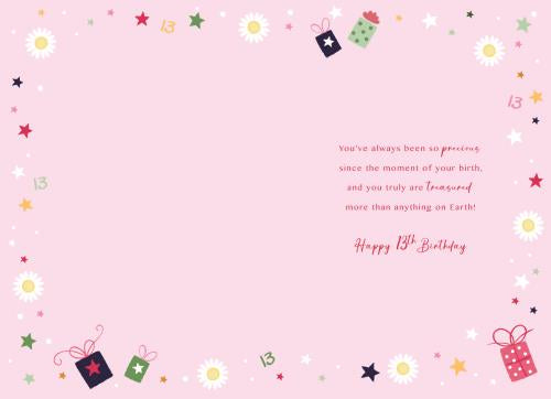 Daughter 13th birthday card - sparkles