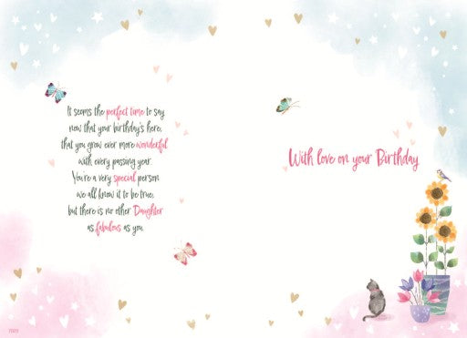 Daughter birthday card - flowers shop