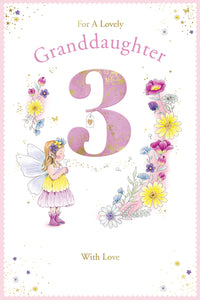 Granddaughter 3rd birthday card - cute fairy