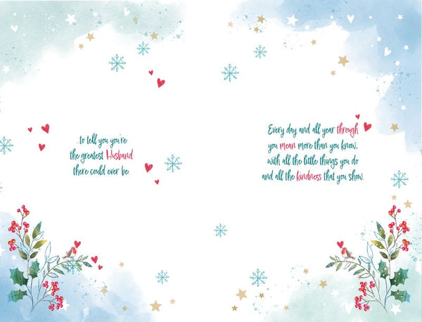 Husband Christmas card - Romantic snow walk
