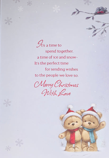 Son and Daughter-in-law Christmas card - cute bears