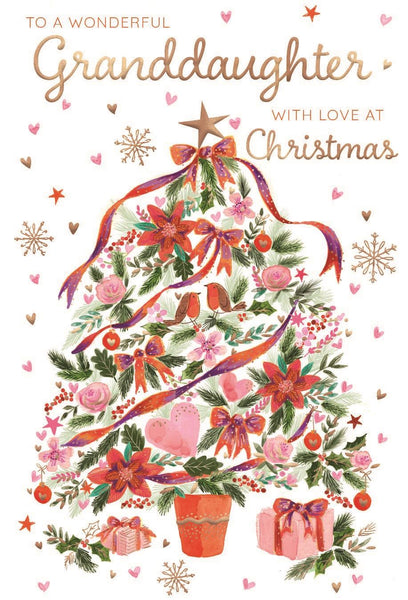 Granddaughter Christmas Card | Classic Christmas Tree Design