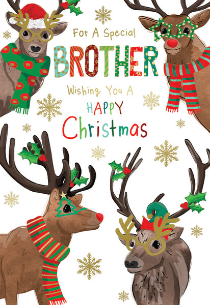 Brother Christmas card - cute reindeers