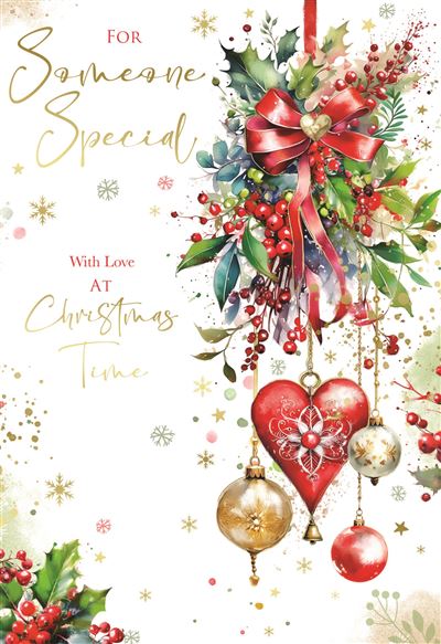 Someone special Christmas card- Xmas wreath