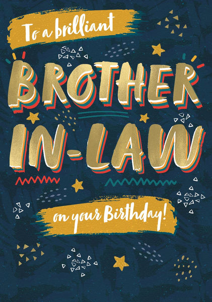 Brother in law birthday card - modern text