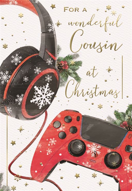 Cousin Christmas card - gamer