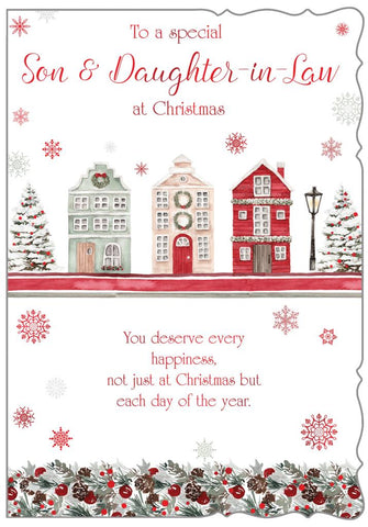 Son and Daughter-in-law Christmas card- winter village