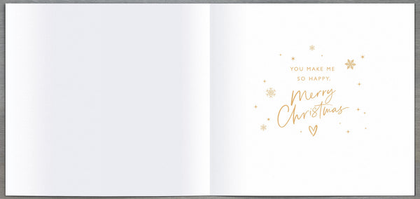 One I love Christmas card - modern hearts and stars