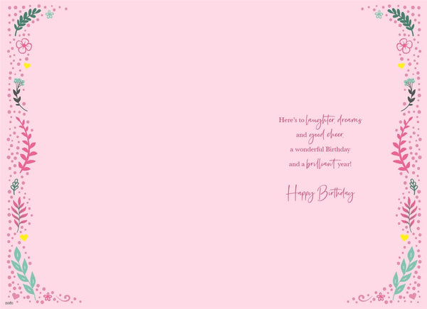 Niece birthday card -floral heart