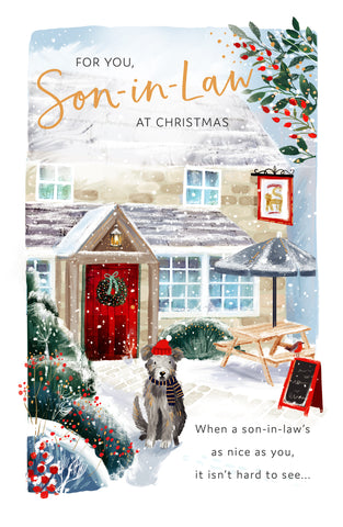 Son-in-law Christmas card - traditional pub