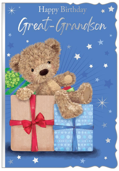 Great-Grandson birthday card - cute bear