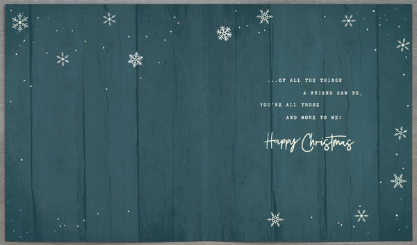Friend Christmas card- stars and flowers