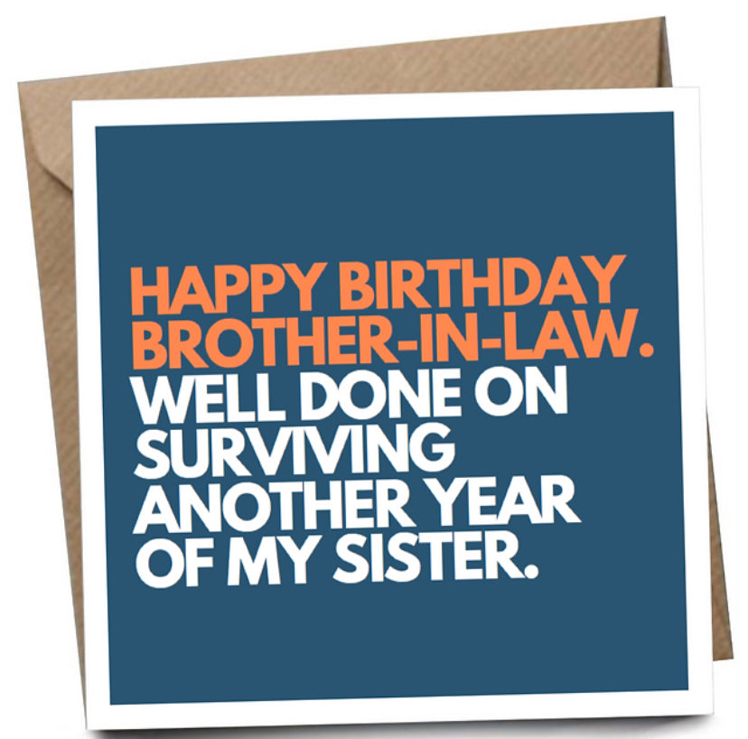 Brother in law birthday card - funny