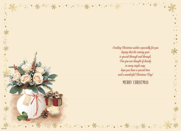 Sister Christmas card- Xmas flowers