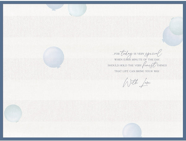 Nephew birthday card - balloons and stars