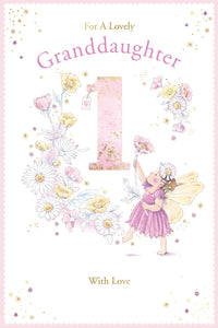 Granddaughter 1st birthday card - cute fairy