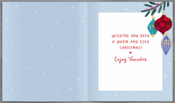 Daughter and Son in law Christmas card - Xmas baubles