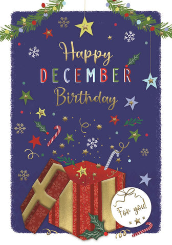 Christmas birthday card - December birthday