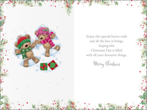 Niece and her Partner Christmas card - cute bears