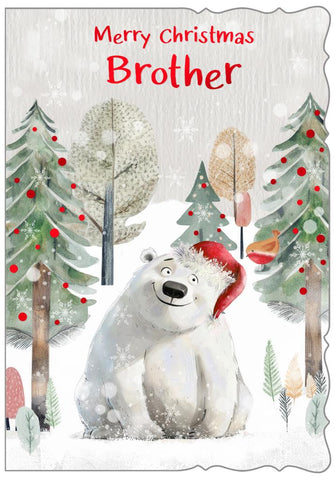 Brother Christmas card- cute polar bear