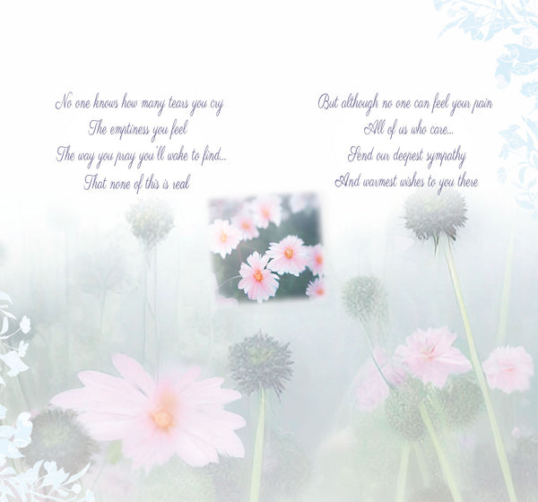 Sympathy card - pink flowers