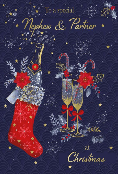 Nephew and partner Christmas card - Xmas candy canes