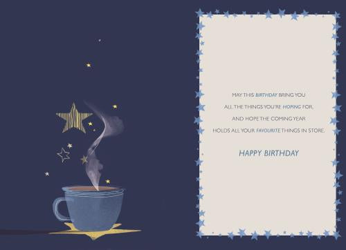 Brother in law birthday card - coffee and books