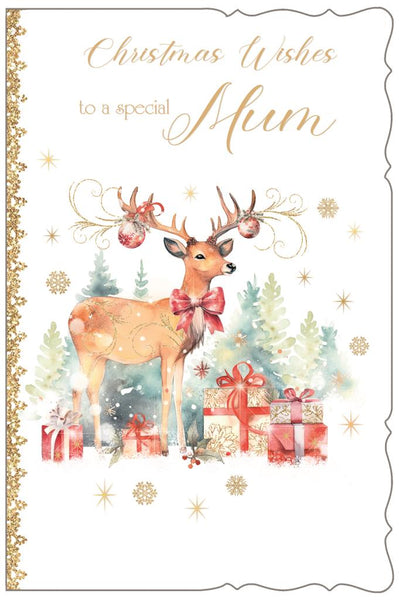 Mum Christmas card- festive reindeer