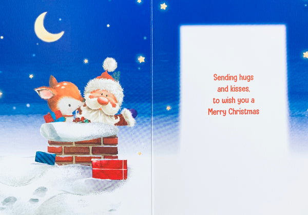 Baby’s first Christmas card - Santa and Rudolph