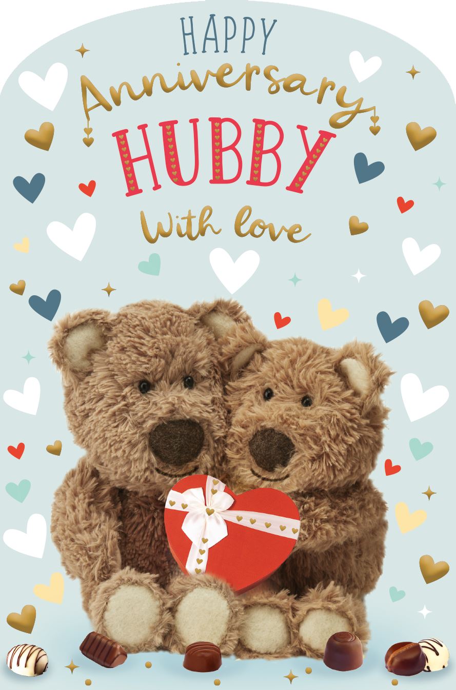 Husband anniversary card - cute bear