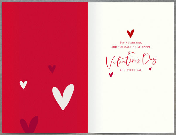 Girlfriend Valentine’s Day card- modern hearts