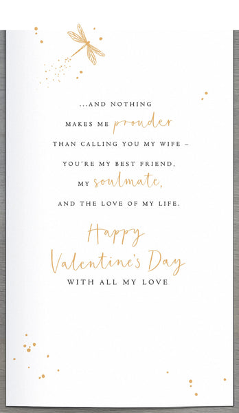 Wife Valentine’s Day card- flowers and hearts