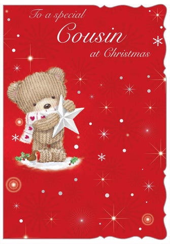 Cousin Christmas card - cute bear