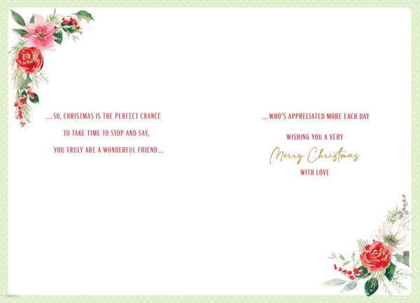 Friend Christmas card - Xmas flowers