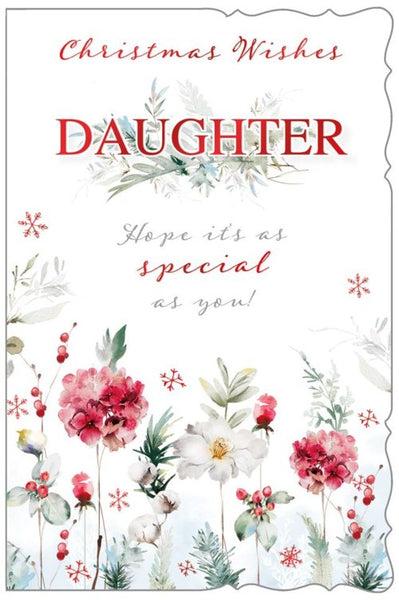 Daughter Christmas card - Xmas flowers