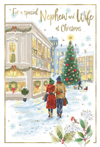 Nephew and Wife Christmas card - Xmas shopping