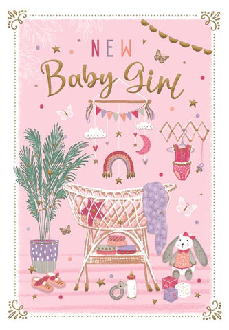 Baby girl birth congratulations card