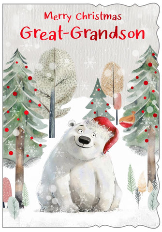 Great-Grandson Christmas card - polar bear