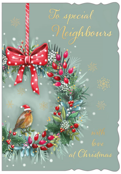 Neighbours Christmas card - Xmas wreath