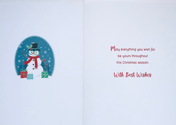 Grandad Christmas card - cute snowman