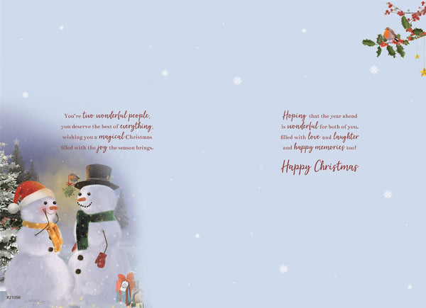 Sister and brother in law Christmas card - cute snow couple
