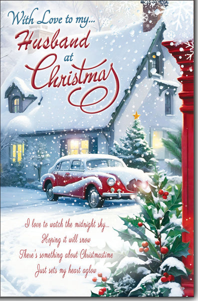 Husband Christmas card- sentimental verse - Large letter
