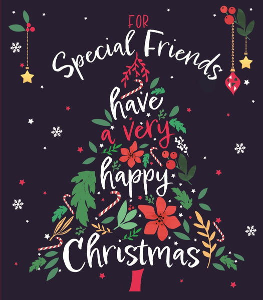 Special friends Christmas card - Christmas tree