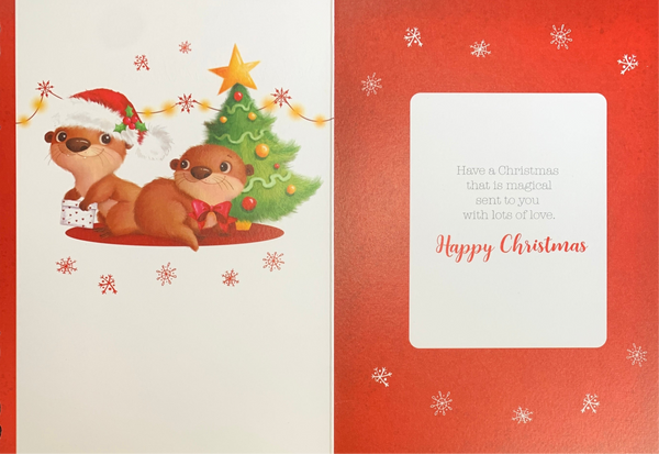 Sister and Brother-in-law Christmas card - cute otters