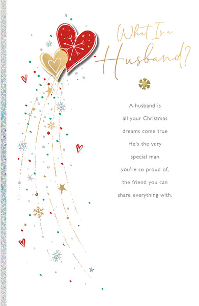Husband luxury Christmas card - sentimental verse