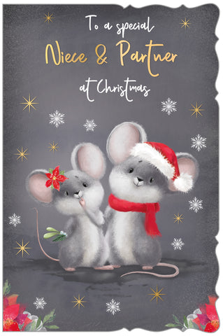 Niece and her Partner Christmas card - cute mice