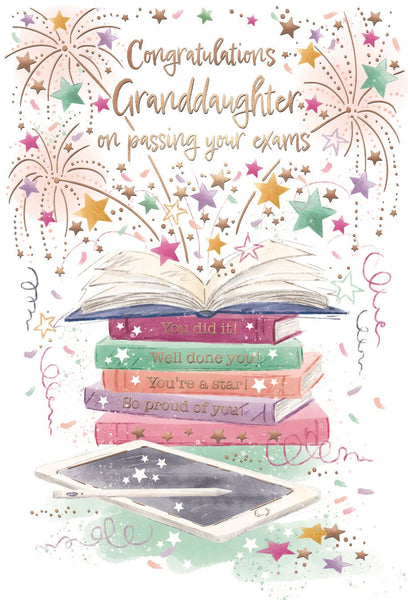 Granddaughter Exam Congratulations Card | Full Colour Insert | UK Made