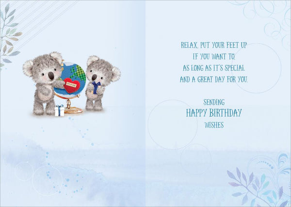 Brother birthday card- cute bear